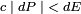\scriptstyle c\;|\;dP\;|\;<\;dE