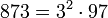 873=3^2 \cdot  97