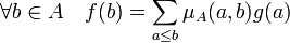 \forall b \in A \quad f(b) = \sum_{a \le b} \mu_A(a,b)g(a)