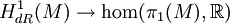 H^1_{dR}(M)\rightarrow\hom(\pi_1(M),\R)