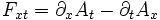 F_{xt} = \partial_x A_t - \partial_t A_x