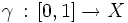 \gamma \, : \, [0,1] \rightarrow X \,\!