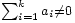 \scriptstyle\sum_{i=1}^k a_i \ne 0