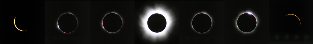 Phases de l'éclipse solaire du 11 août 1999. Ph. Luc Viatour