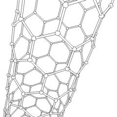 Animation représentant un nanotube de carbone.