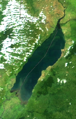 Image satellite du lac Albert