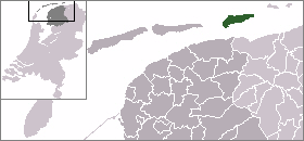 Localisation de la commune de Schiermonnikoog