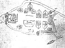 Croquis représentant possiblement Montréal vers 1647