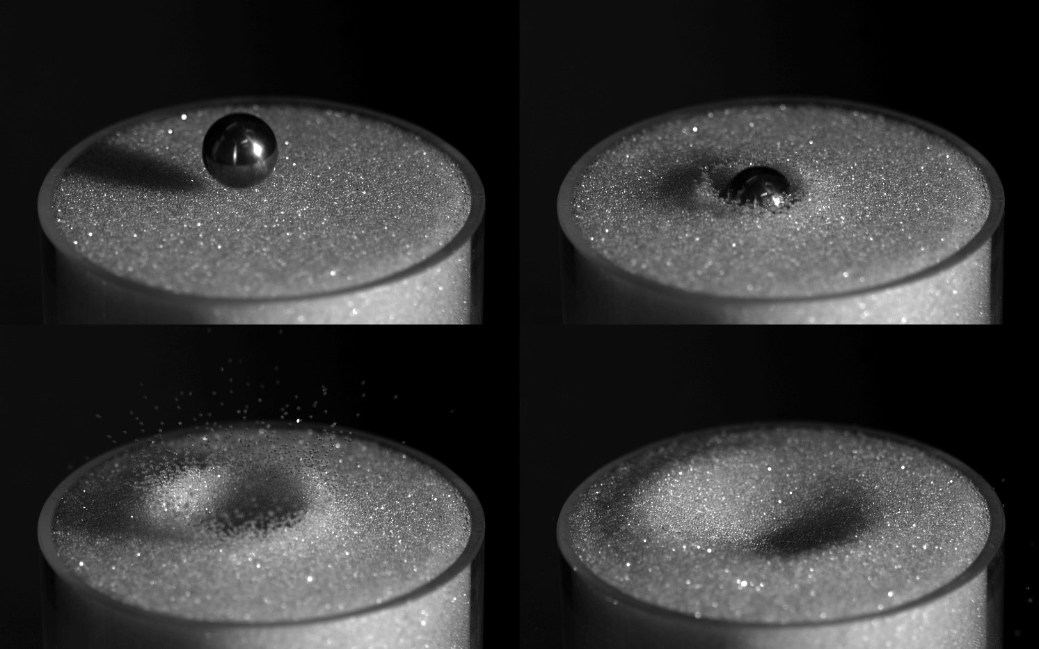 How does an object behave when thrown into sand or gravel?