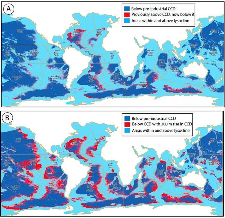 A worrying corrosive zone expanding in the ocean