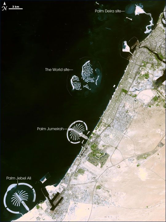 Palm Islands : nouvelle vue détaillée depuis l’espace