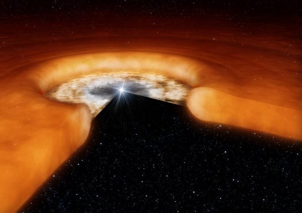 Zoom sur le disque de gaz autour des étoiles jeunes