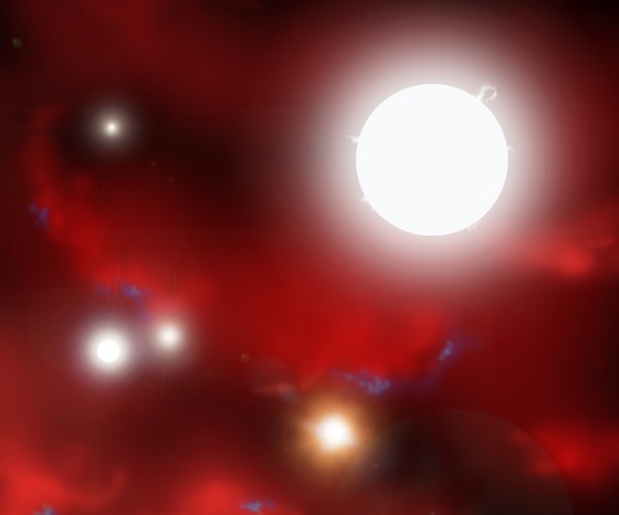 Enorme formation d'étoiles aux limites des lois physiques
