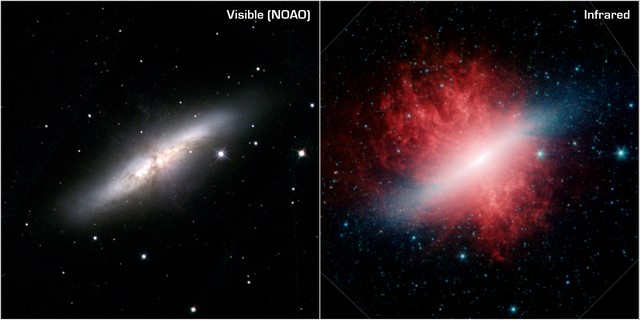 La galaxie du Cigare enveloppée par ses volutes de fumée