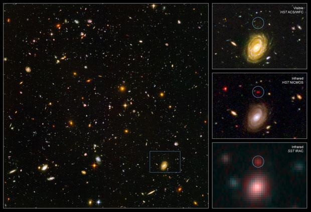 Aux confins de l'Univers, une galaxie 8 fois plus massive que la Voie Lactée