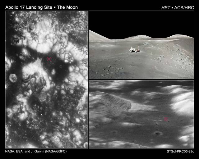 Hubble photographie le site d’atterrissage d’Apollo 17 sur la Lune