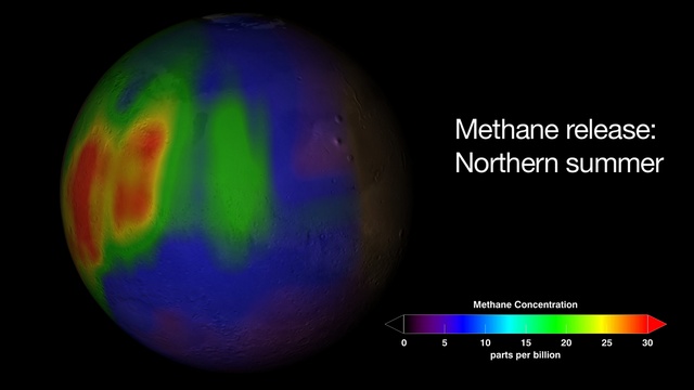 Présence curieuse de méthane sur Mars