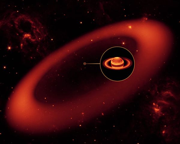 Spitzer découvre le plus grand anneau de Saturne et dévoile le mystère sombre de Japet