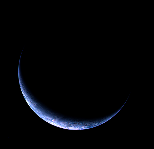 Première vue de la Terre lors de l'approche de Rosetta