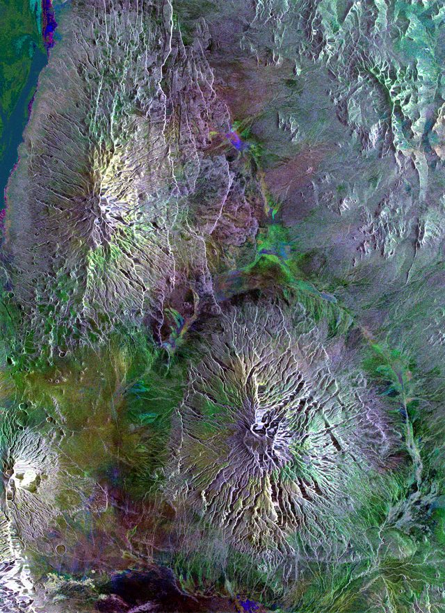 Les laves de la Montagne des Dieux vues de l'espace