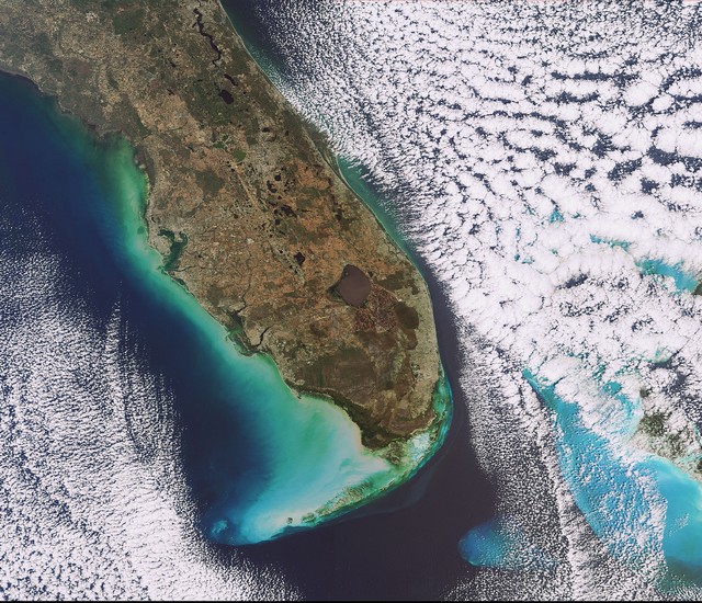 La pointe sud de la Floride vue de l’espace