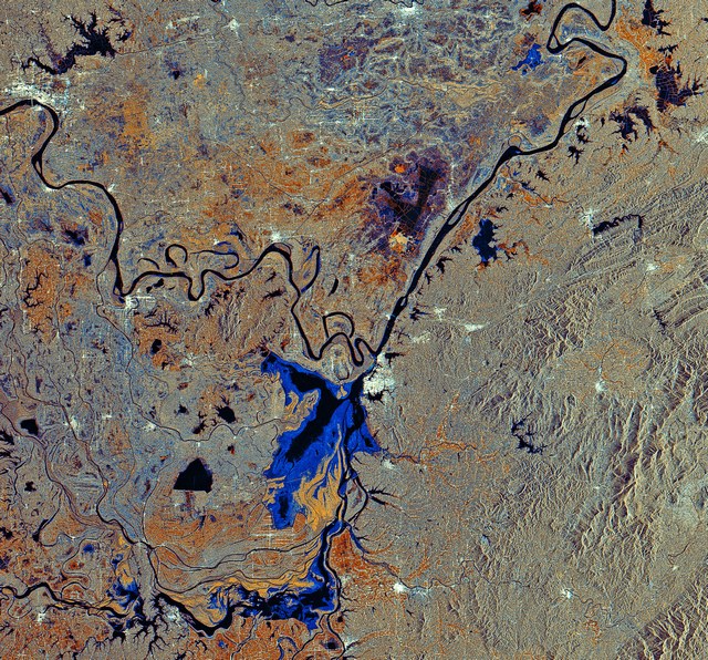 Les eaux de Chine centrale observées au radar depuis l’espace