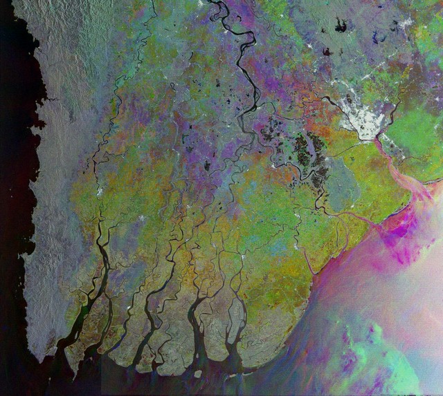 Le Delta de l'Irrawaddy vu de l'espace