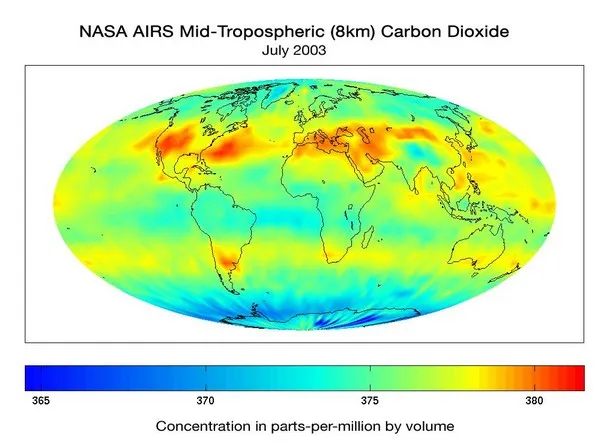 Une carte globale du CO2 dans la troposphère