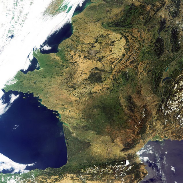 La France sans nuage vue de l’espace