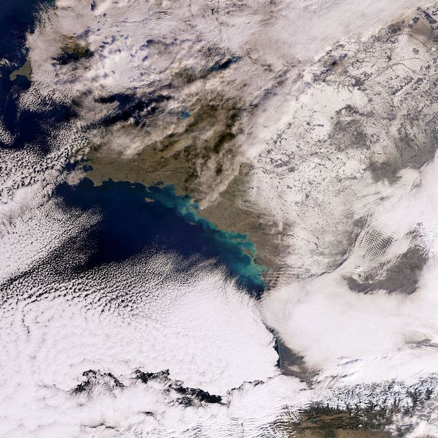La France sous la neige vue de l’espace