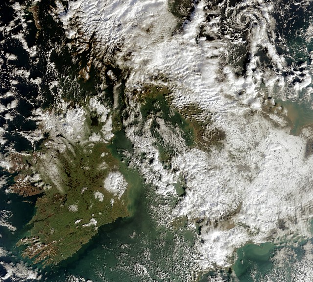 La Grande-Bretagne et L’Irlande vues de l’espace