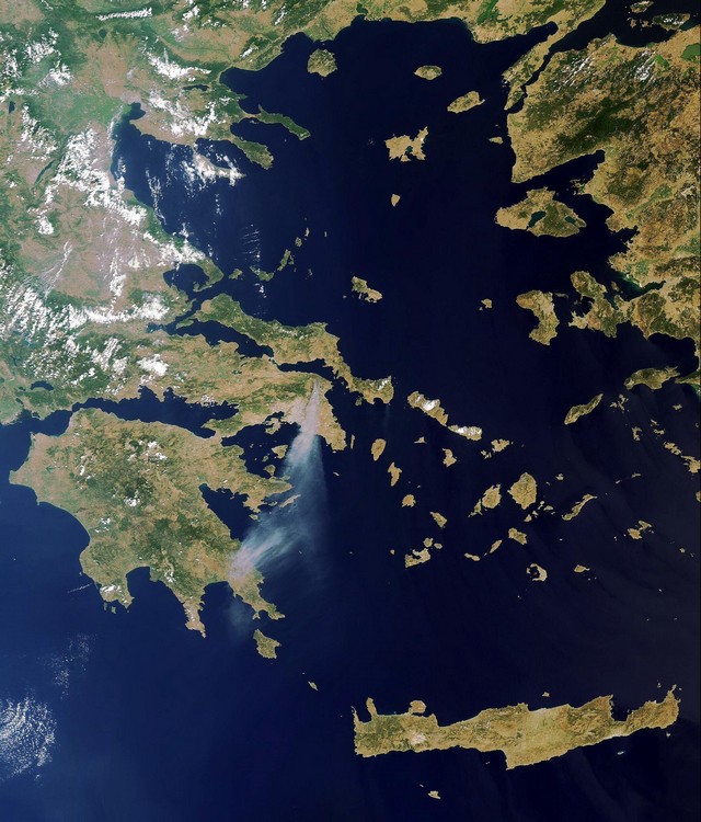 Les incendies de Grèce vus de l’espace