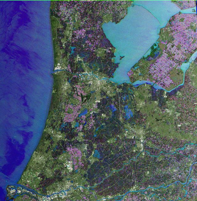 Les Pays-Bas vus au radar depuis l’espace