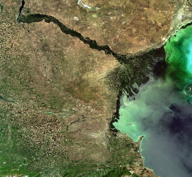 Le Delta de la Volga vu de l’espace