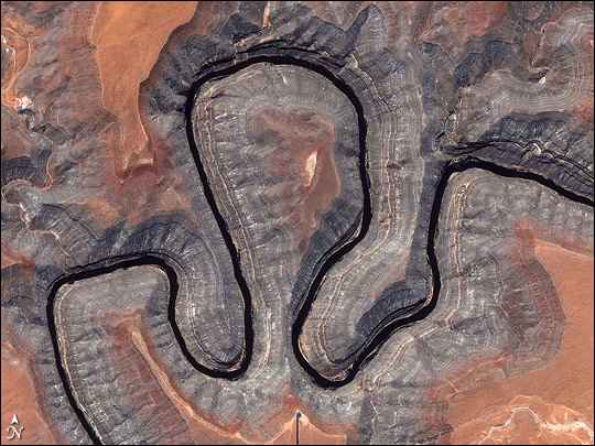 Les spectaculaires canyons de Gooseneck, dans l’Utah, vus de l’espace