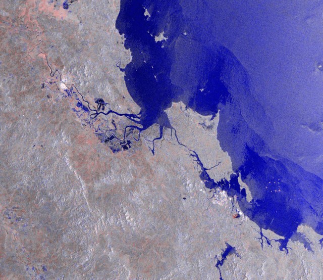 Inondations au Queensland vues de l'espace