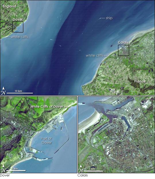 Les courants marins du Pas de Calais vus de l’espace