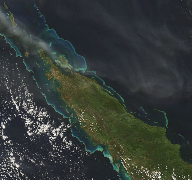 La barrière de corail de Nouvelle Calédonie vue de l’espace