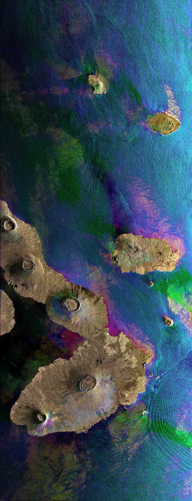 Les îles Galápagos vues de l’espace