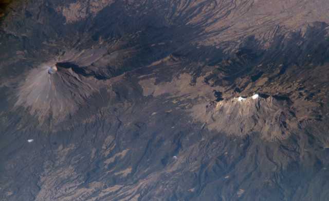 Le volcan du Popocatepetl vu de l’espace