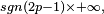 \scriptstyle\ sgn(2p-1)\times+\infty, \