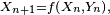 \scriptstyle\ X_{n+1}=f\left(X_n,Y_{n}\right),\