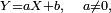 \scriptstyle\ Y=aX+b,\quad a\neq 0,\