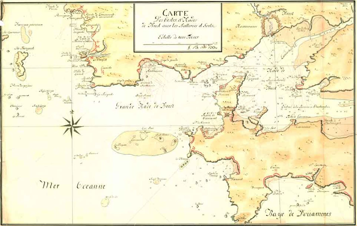 Carte des Costes et Rades de Brest