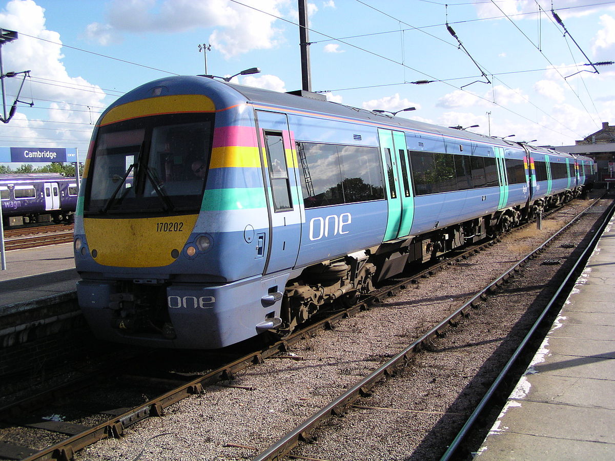 Rame classe 170 n° 170202 de One Railway à Cambridge