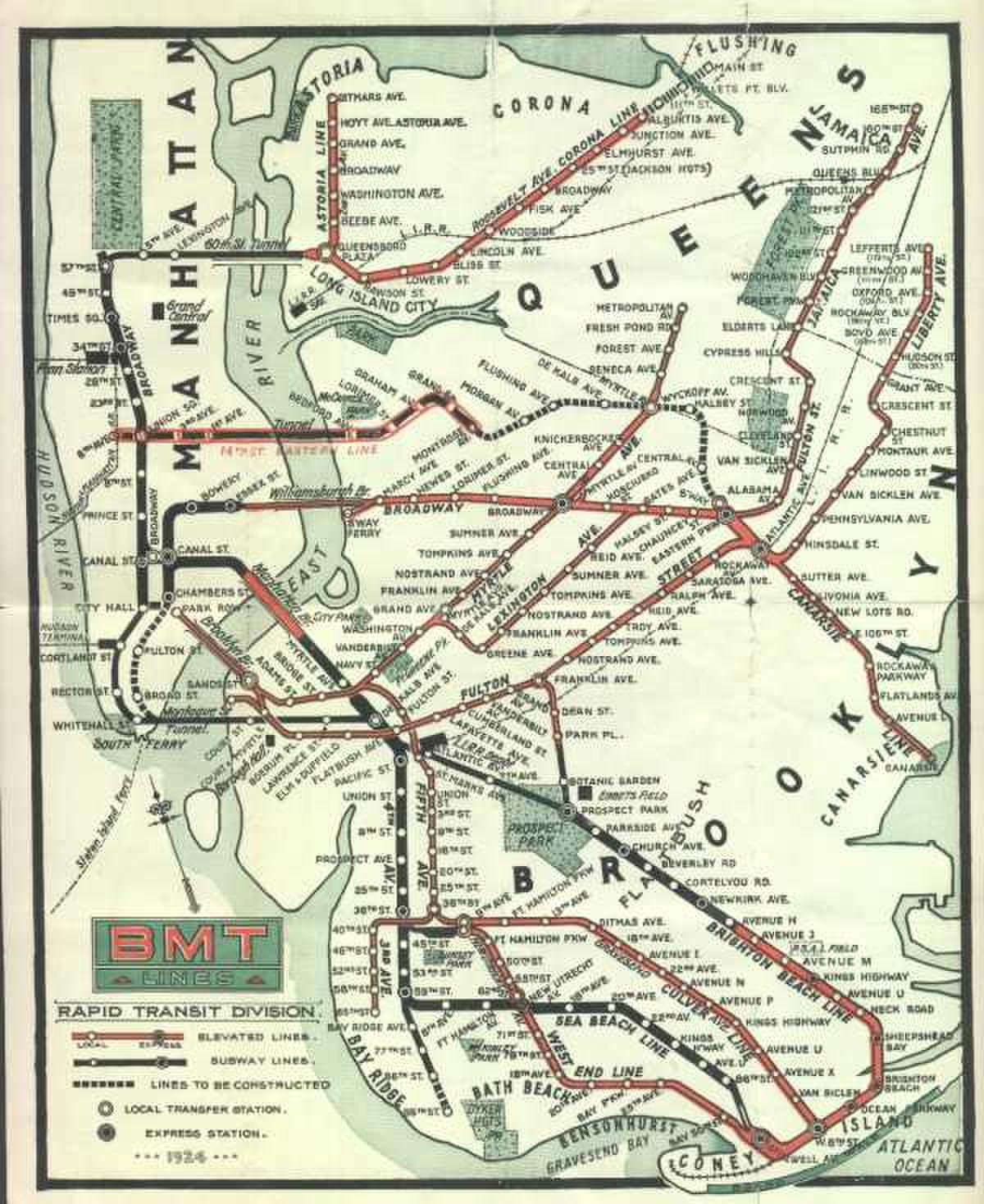 Le réseau en 1924.