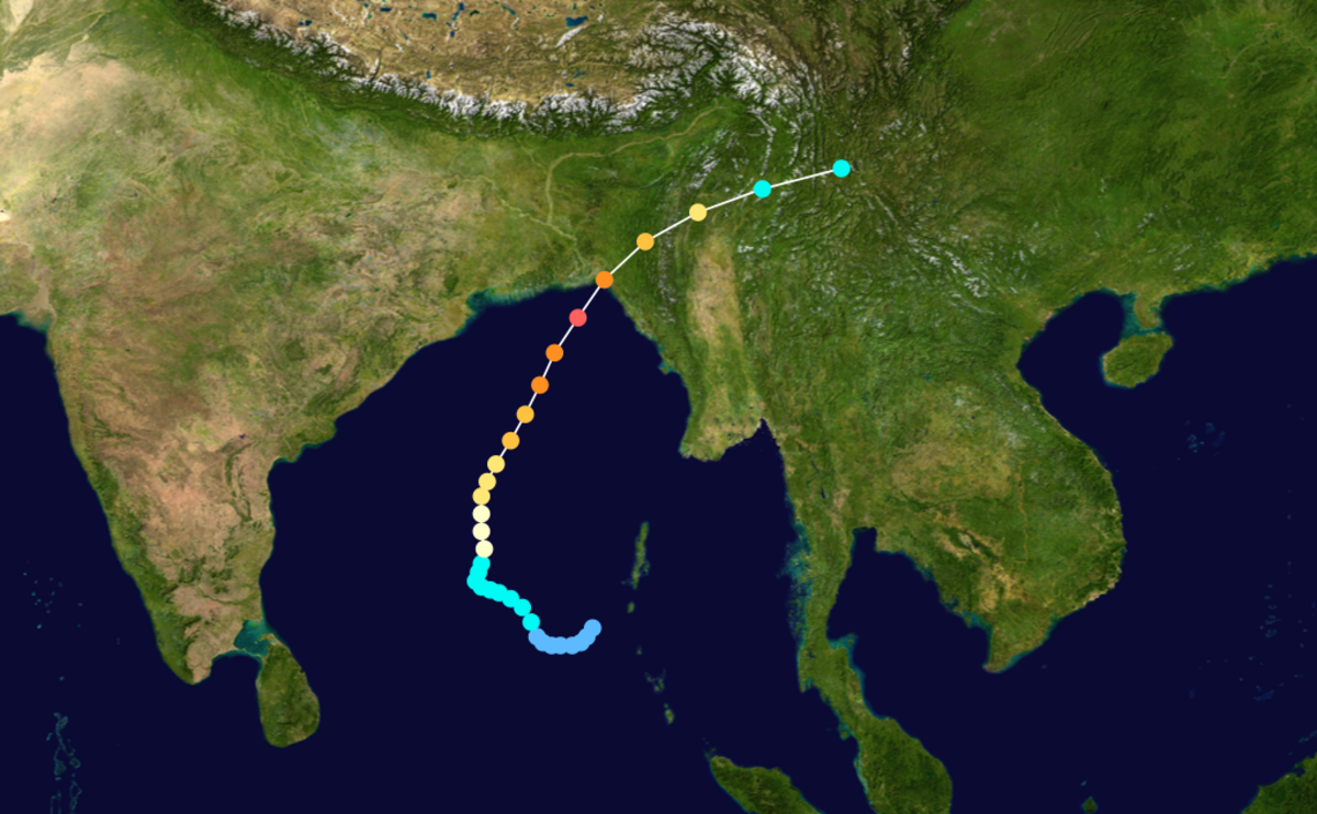 Trajectoire dansle Golfe du Bengale