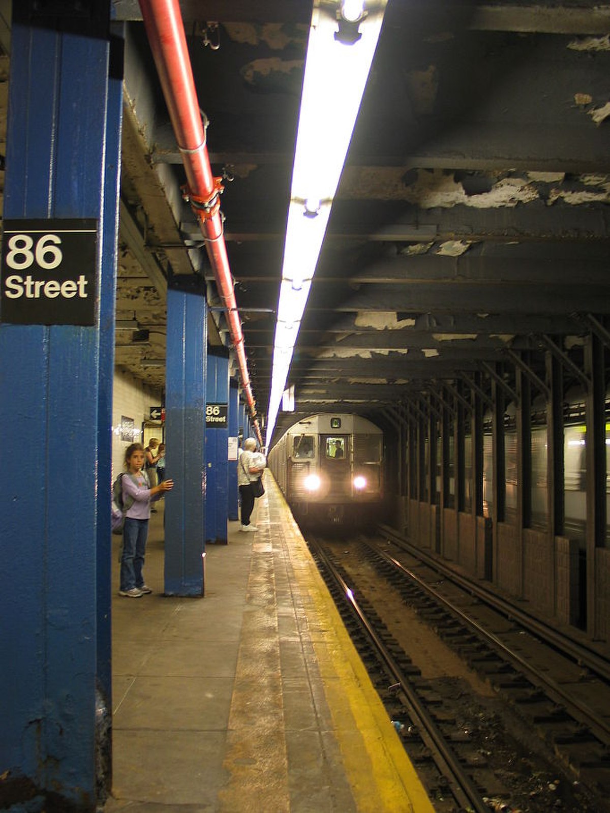 Quai de la station de la 86e rue (lignes B et C).