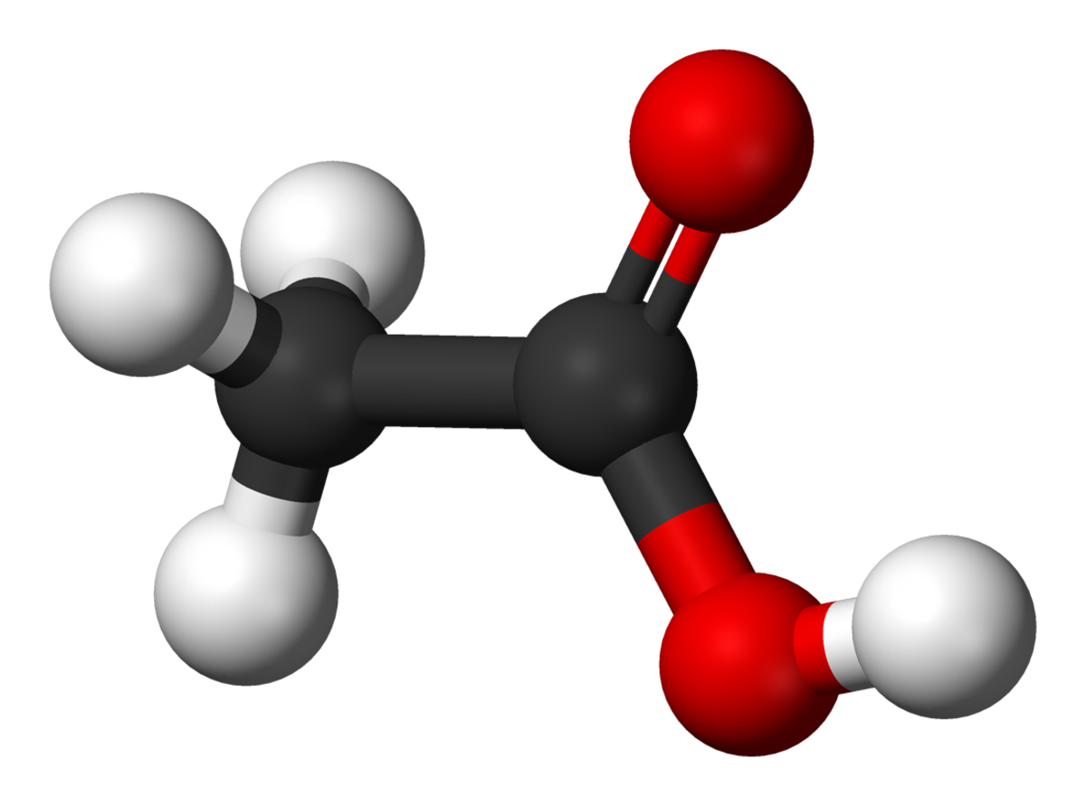 Représentation 3D de l'acide acétique