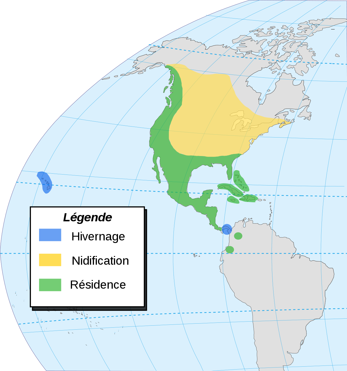 Répartition de Fulica americana americana